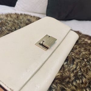 kate spade wallet in cream ostrich print